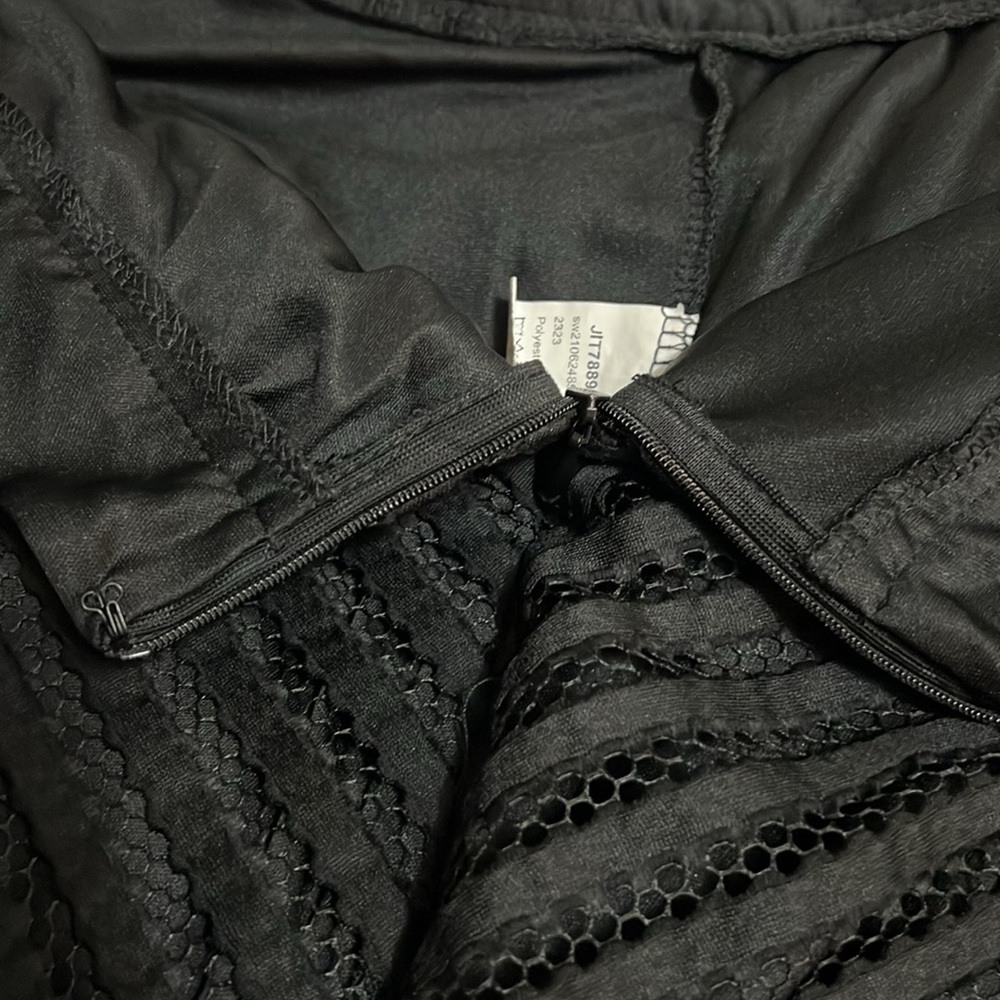 Long Tea Length Black Skirt Fully Lined lace and Ribbon over skirt NWOT - Picture 6 of 12